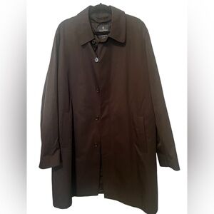 Brooks Brothers Men’s XL Trench Coat Black Classic Topcoat 50” Chest